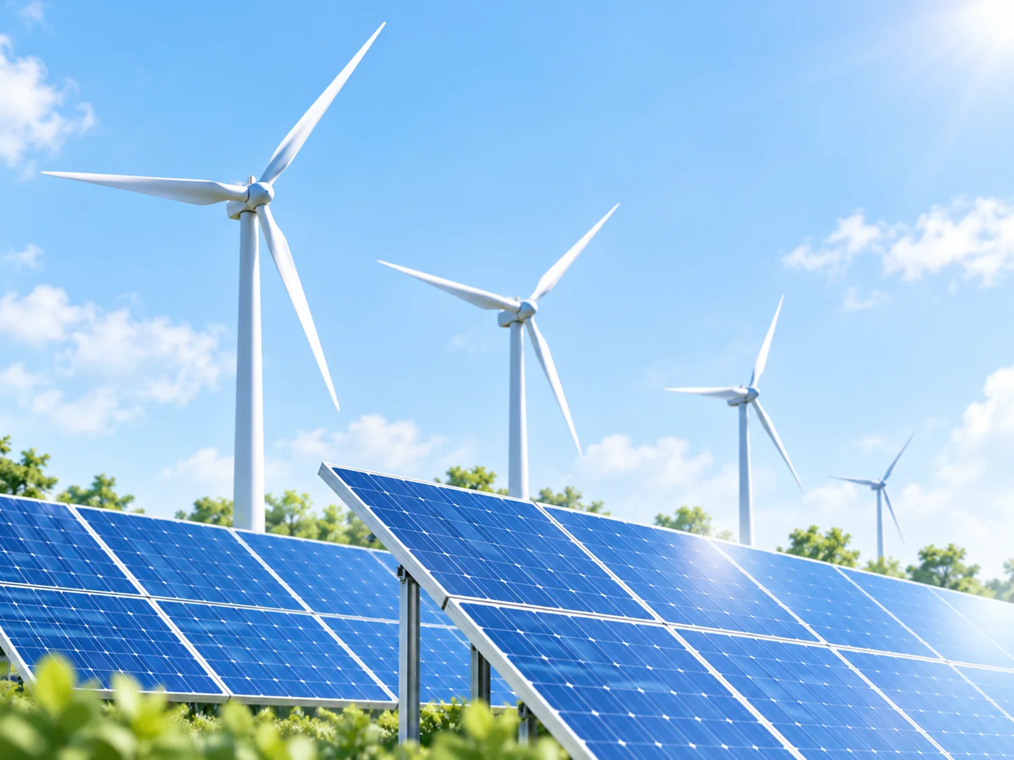 Solar panels and wind-power equipment